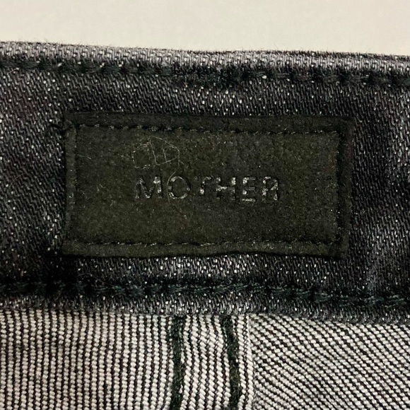 Mother Looker Ankle Fray Jeans Women’s Size 28 Girl Crush Wash Faded Black Denim - Picture 8 of 12